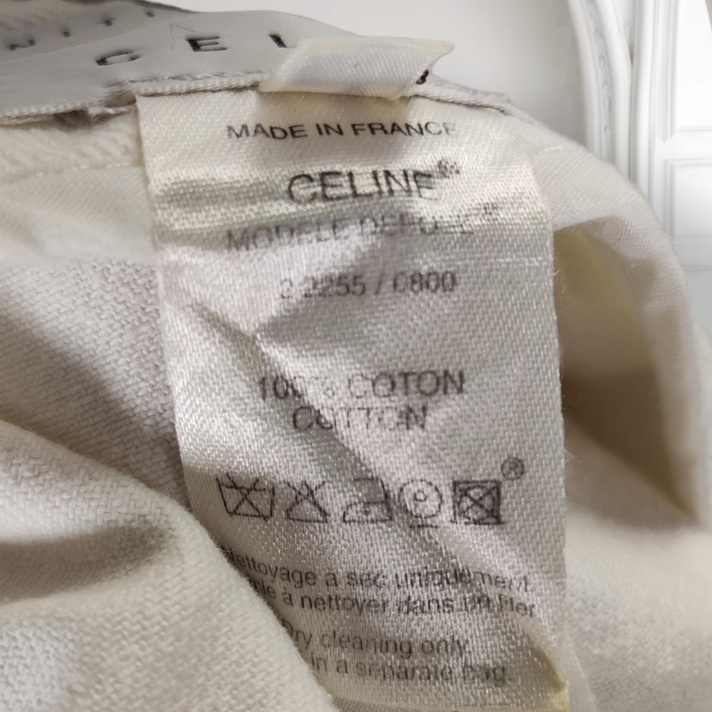 Celine 2004 Michael Kors Runway Crystal Beaded Zip White Denim Mini Skirt 40 - Picture 5 of 16